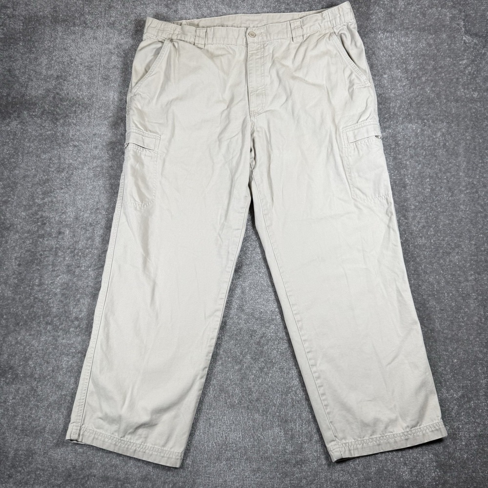 L.L. Bean Pants Men's 40x30 Beige Pathfinder Comfort Waist Canvas Cargo Straight